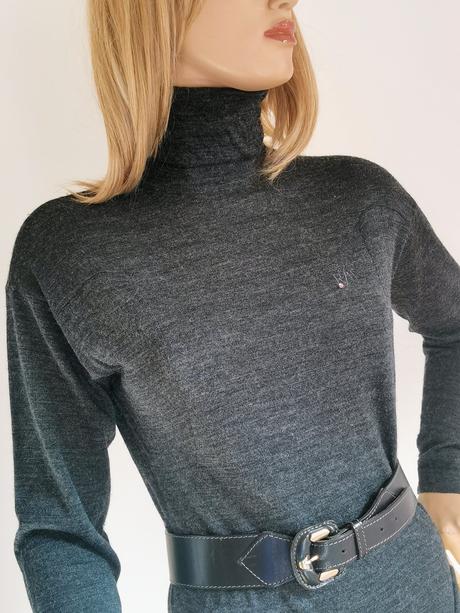 River woods- rolákové šaty s vreckami z merina, m