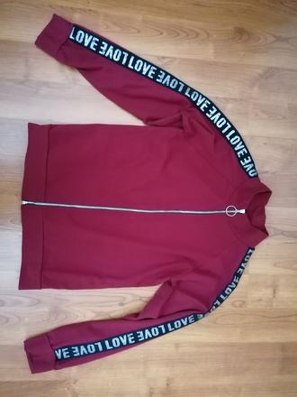 Krásna bordová mikina iba raz oblečená, m