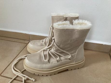 Dámske, zimné, biele čižmy, 37