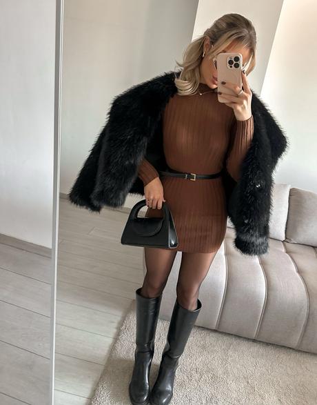 Svetrové šaty uni, 