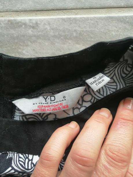 Čiernobiele viskózové šaty v152-158, 12-13r., 152