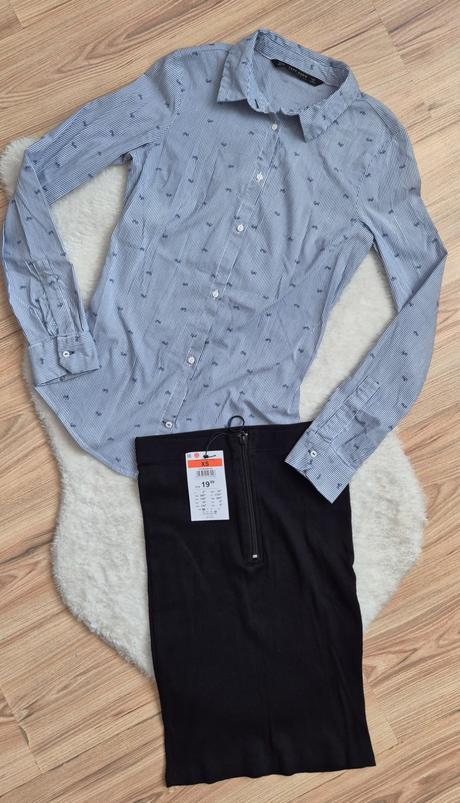Elegantný set- sukňa sinsay a košeľa zara, sinsay,xs