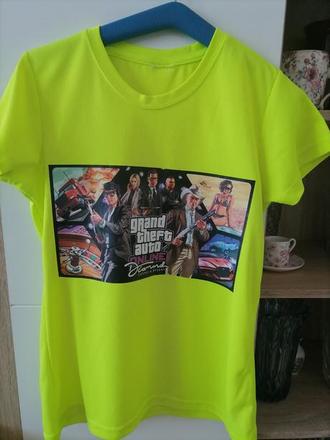 3x oblečené gta neónové tričko, 158
