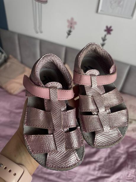 Sandále ef barefoot pink glitter 23, 23