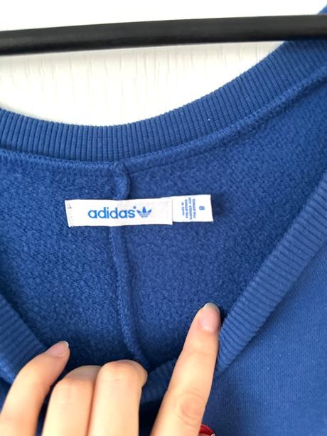 Modrá mikina adidas s červeným logom, adidas,s