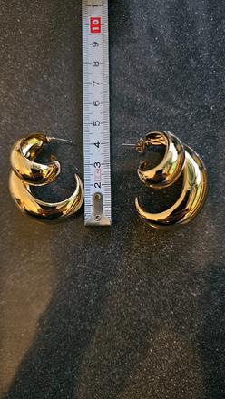 Zlaté veľké náušnice, h&m