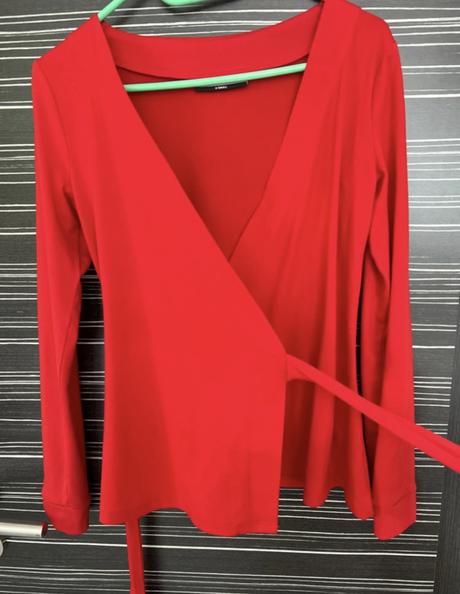 Červený viazací top, xs