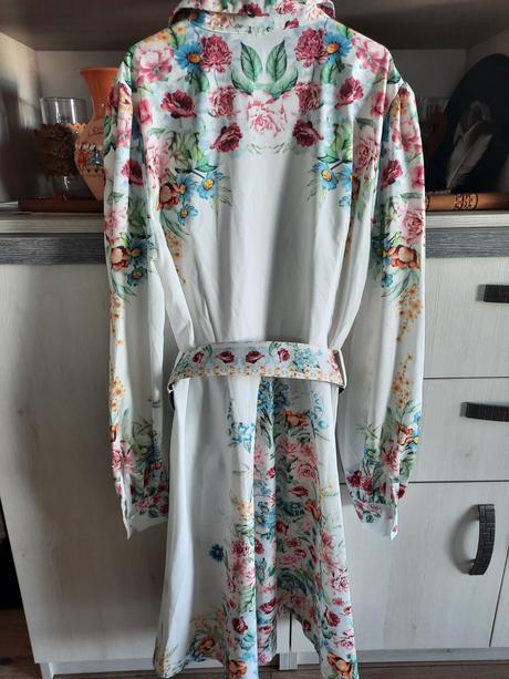 Šifónové košeľové kvetované šaty, l