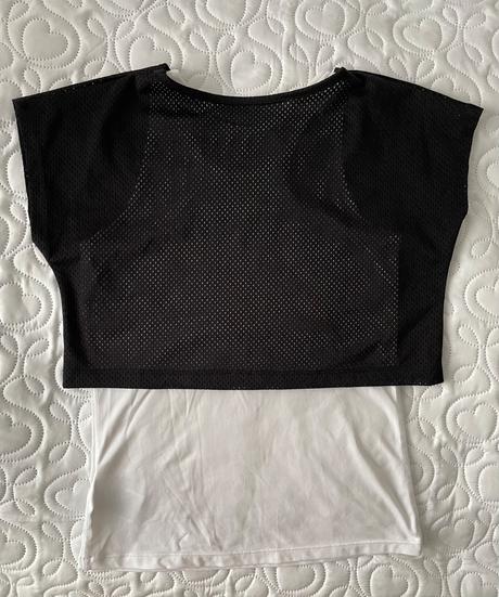 Tričko s krop top active, h&m,140