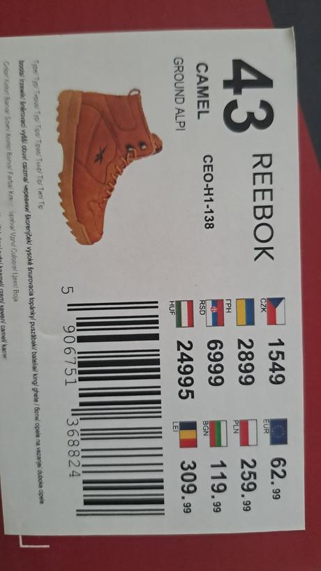 Zimné topánky, reebok,43