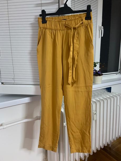 Žlté horčicove nohavice s mašľou, reserved,s