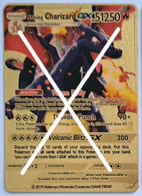 Pokémon karty zlaté plastové, 
