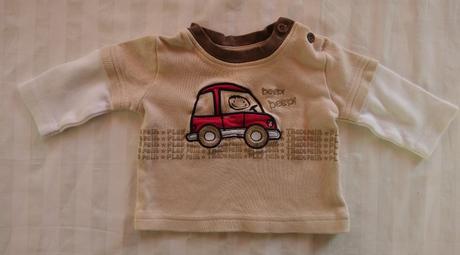 Krémové tričko beep autíčko, m&co, 0-3 mes., 56-62, m&co,62