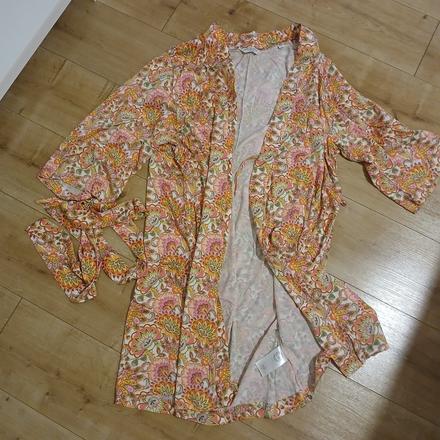 Farebný kvietkovaný midi župan, tchibo,44