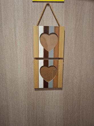 Dreveny fotoramik na dve fotky, 