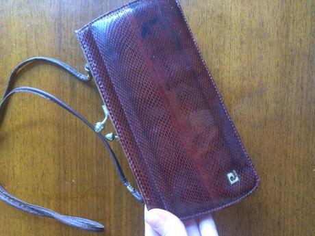 Vintage kabelka z hadej koze, 