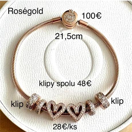Pandora roségold náramok a korálky, pandora