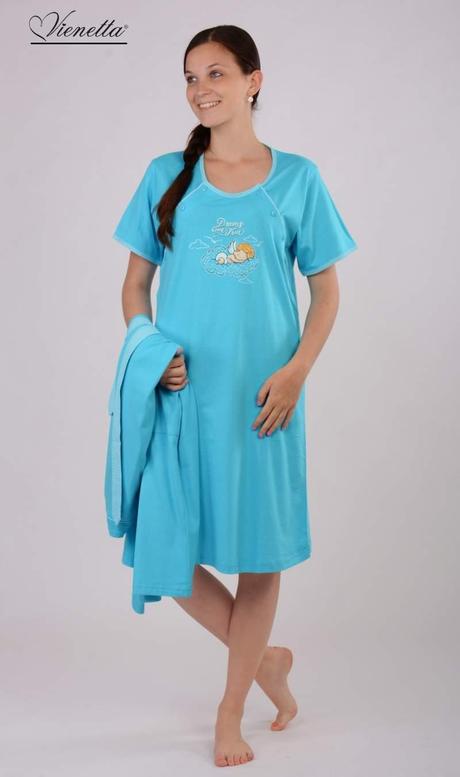 Materský komplet župan a nočná košeľa na kojenie, vienetta secret,l / m / s / xl / xxl