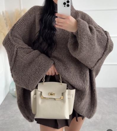 Ballistore dokonalý hnedý oversize sveter, 