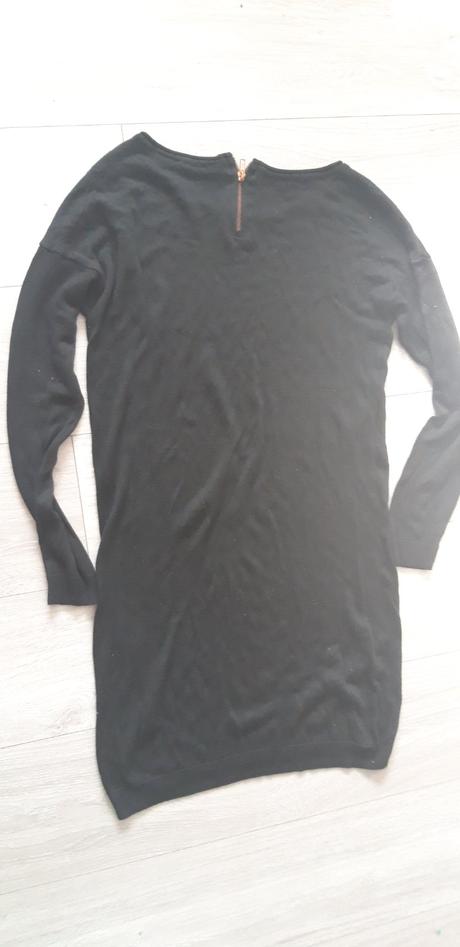 Upletové čierne tenké svetrikové šaty, esmara,s