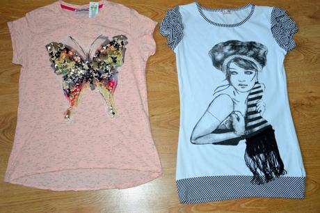 Módne tričká so srdiečkami, 128 / 140 / 152 / 164