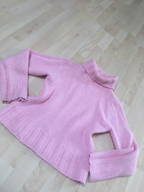 Cukrikovo ruzovy sveter s rolakom, h&m,xs