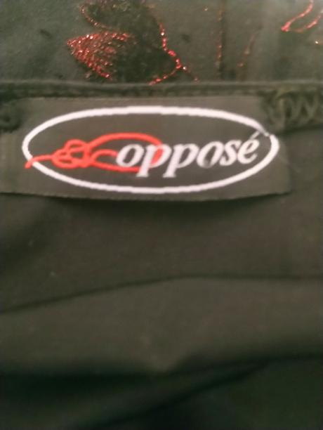 Elastický čierny top, červený vzor, france, xs/s, s