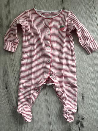 Pásikavý overal s jahôdkou, next,68