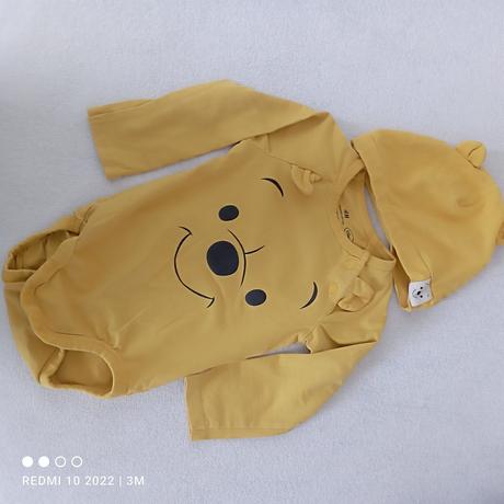 Suprava bavlnene body a čiapka, h&m,56
