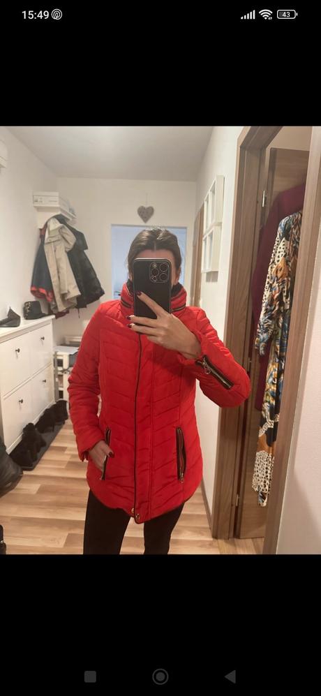 Červená zimná bunda, f&f,38