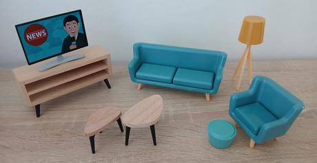 Nábytok do domčeka obývačka a kuchyňa, 