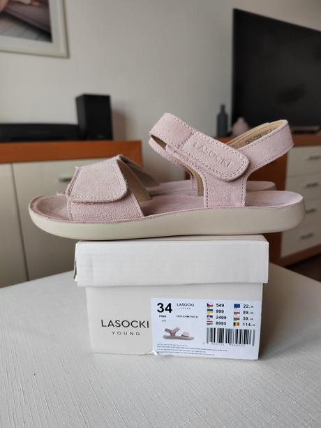 Sandále lasocki - pink v.34, lasocki,34