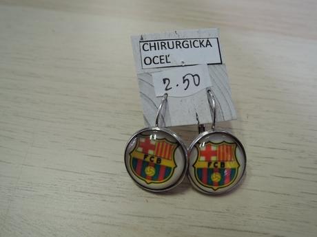 Náušnice fc barcelona- chirurgická oceľ, 