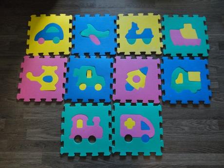 Penové puzzle - 30 ks- čísla + abc + doprava, 