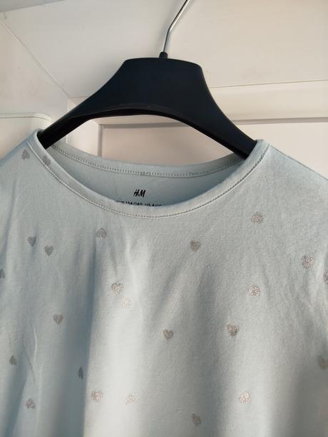Tričko so srdiečkami 134/140, h&m,134