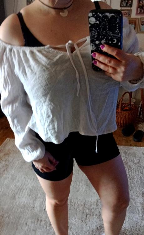 Crop bluzka, bershka,l