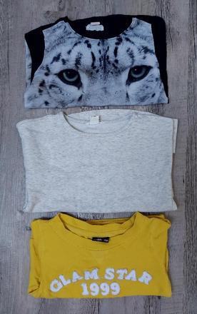 3 tenšie dievčenské mikiny, h&m,134