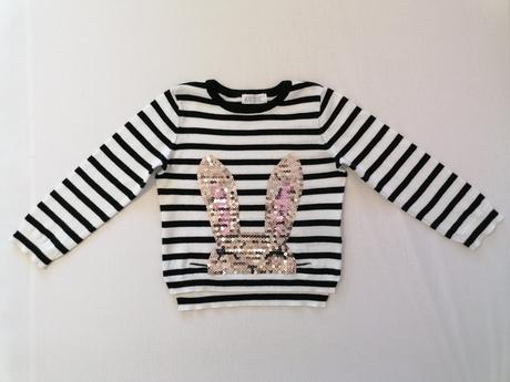 Pulover 98/104 s trblietavym zajkom, h&m,98