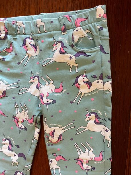 Mäkučké teplejšie jegginsy s jednorožcami, kids,128
