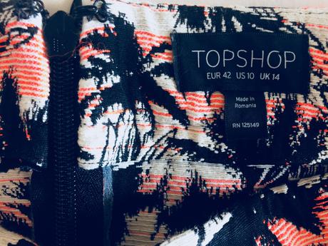 Topshop palmová sukňa vel.42/l, topshop,42 / l