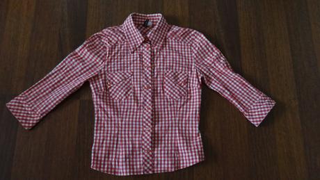 Káro košeľa s 3/4 rukávmi v.34, h&m,34