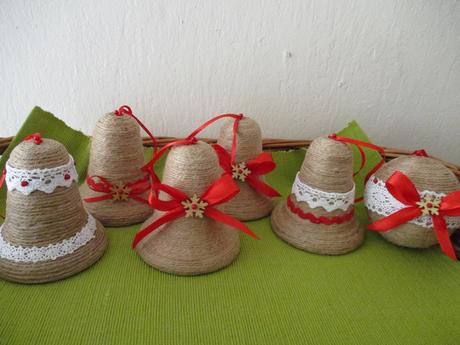 Vianočné ozdoby jutové, väčšie,