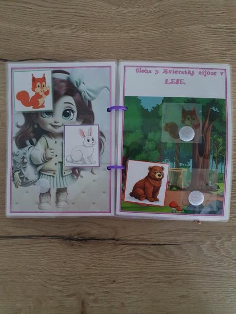 Pracovný zošit na suchý zipa dievčatko od 1 rok., 