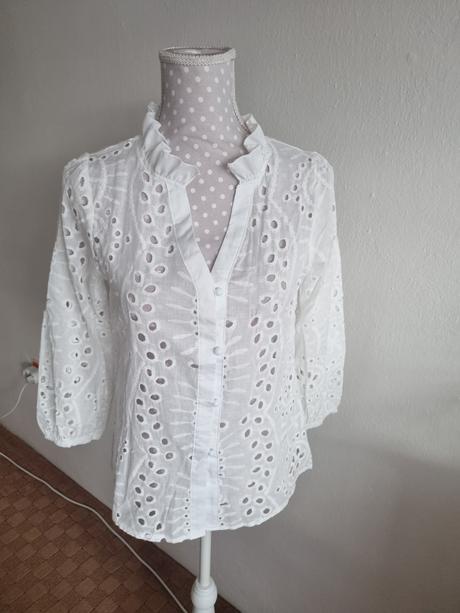 Biela madeirová blúzka s, s