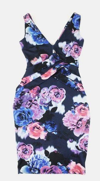 Dámske tmavo-modré kvetinové šaty jessica wright, s / xs