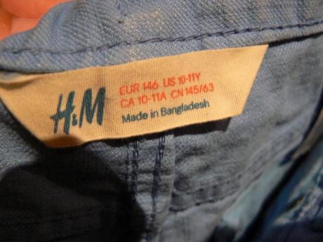 Modré h&m kraťasky, h&m,146