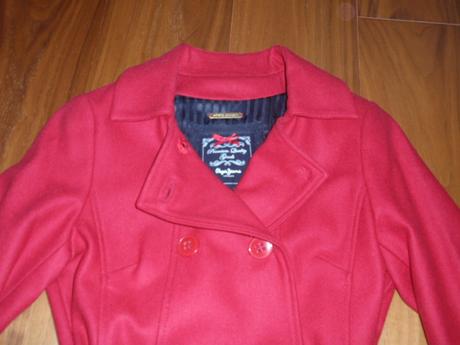 Červený kabát, pepe jeans,m