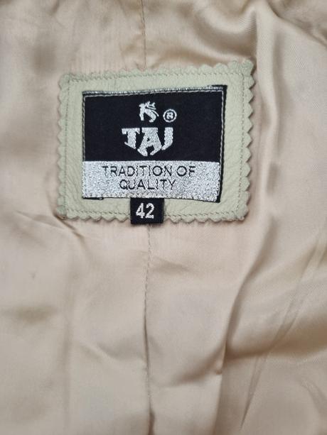 Bledozelenkavé kožené sako 40, 40