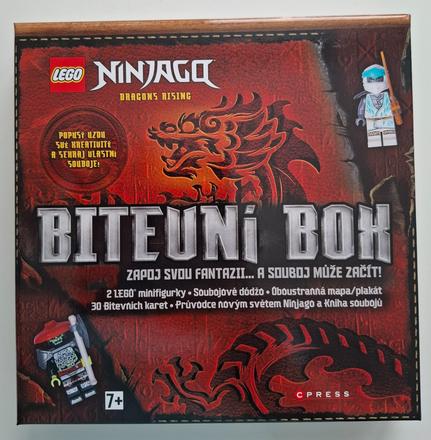 Kniha + príslušenstvo lego ninjago "bitevní box",
