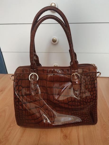 Lesklá kabelka hadí vzor, 